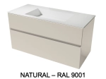 Meuble avec vasque Solid-Surface, finition bois ou couleurs, deux tiroirs à onglet, L.60, 70, 80, 100, 120 et 140 cm, P. 45 cm, Hauteur 55 cm, Stock disponible, LIVRAISON OFFERTE